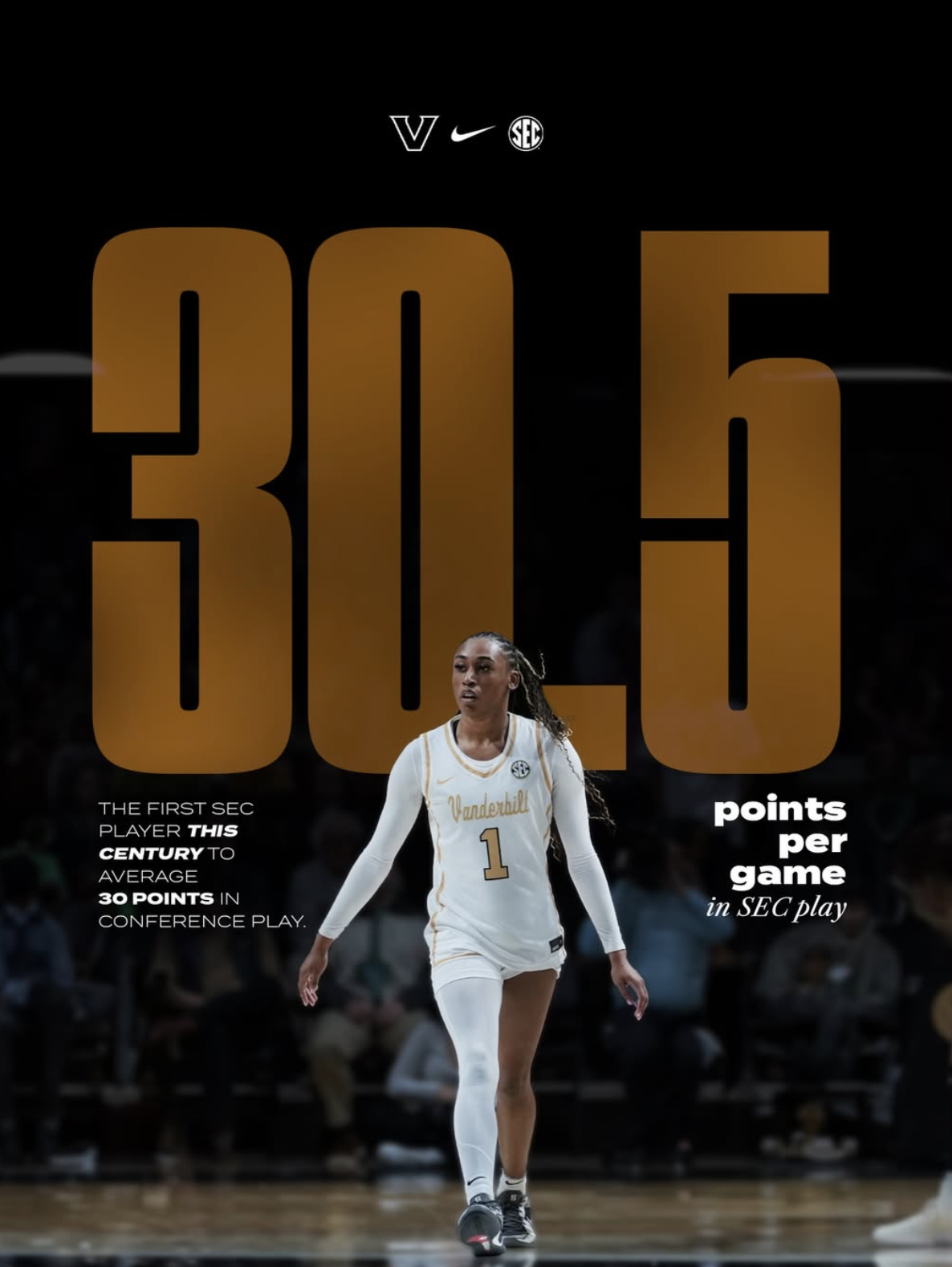 The first SEC player THIS CENTURY to average 30 points in conference play