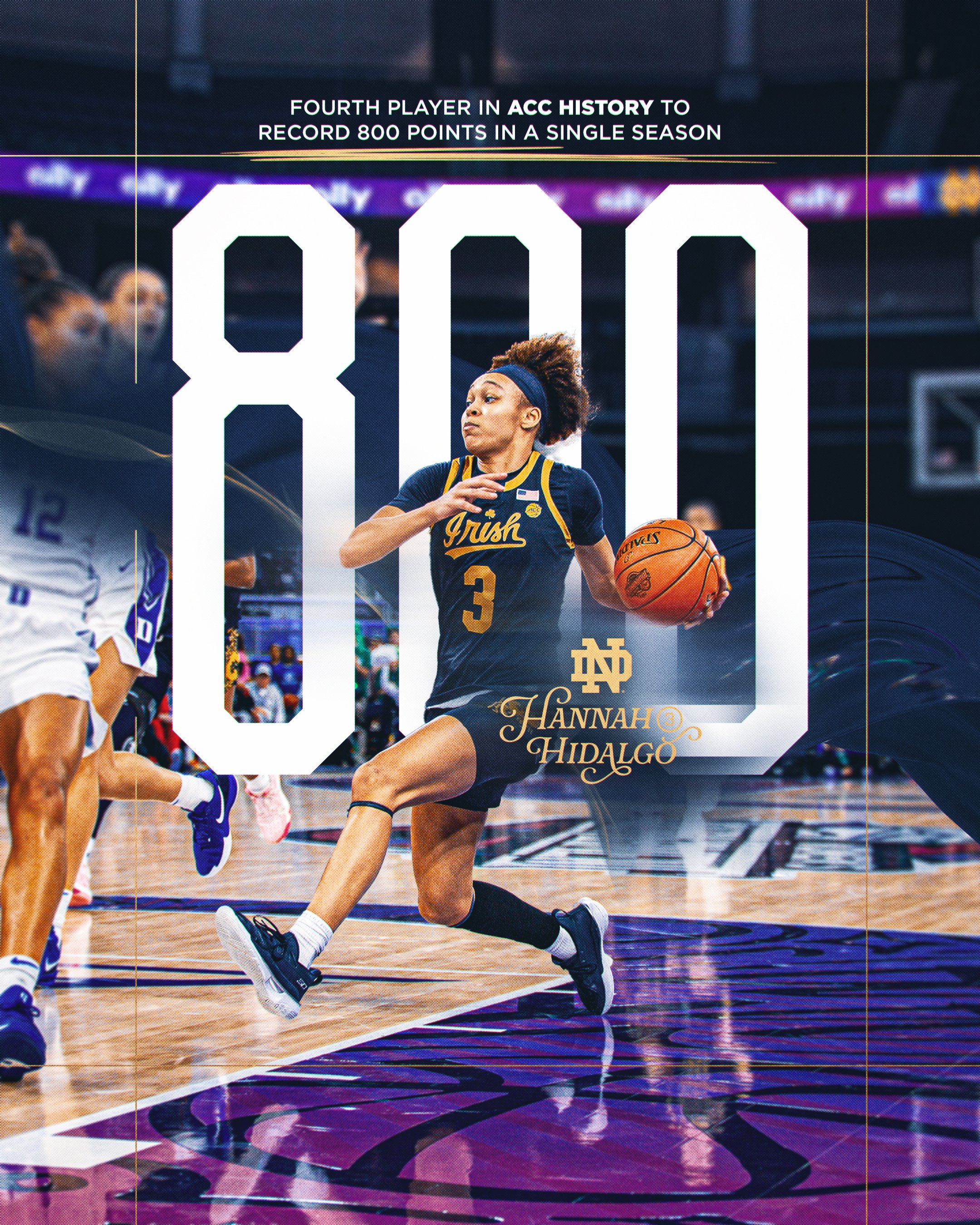 4th Player in ACC history to record 800 pts in a single season