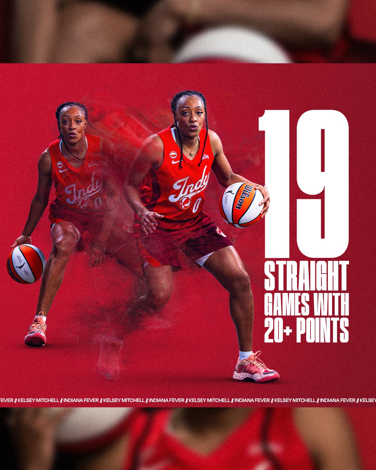 19 straight games with 20+ points (WNBA single-season record)