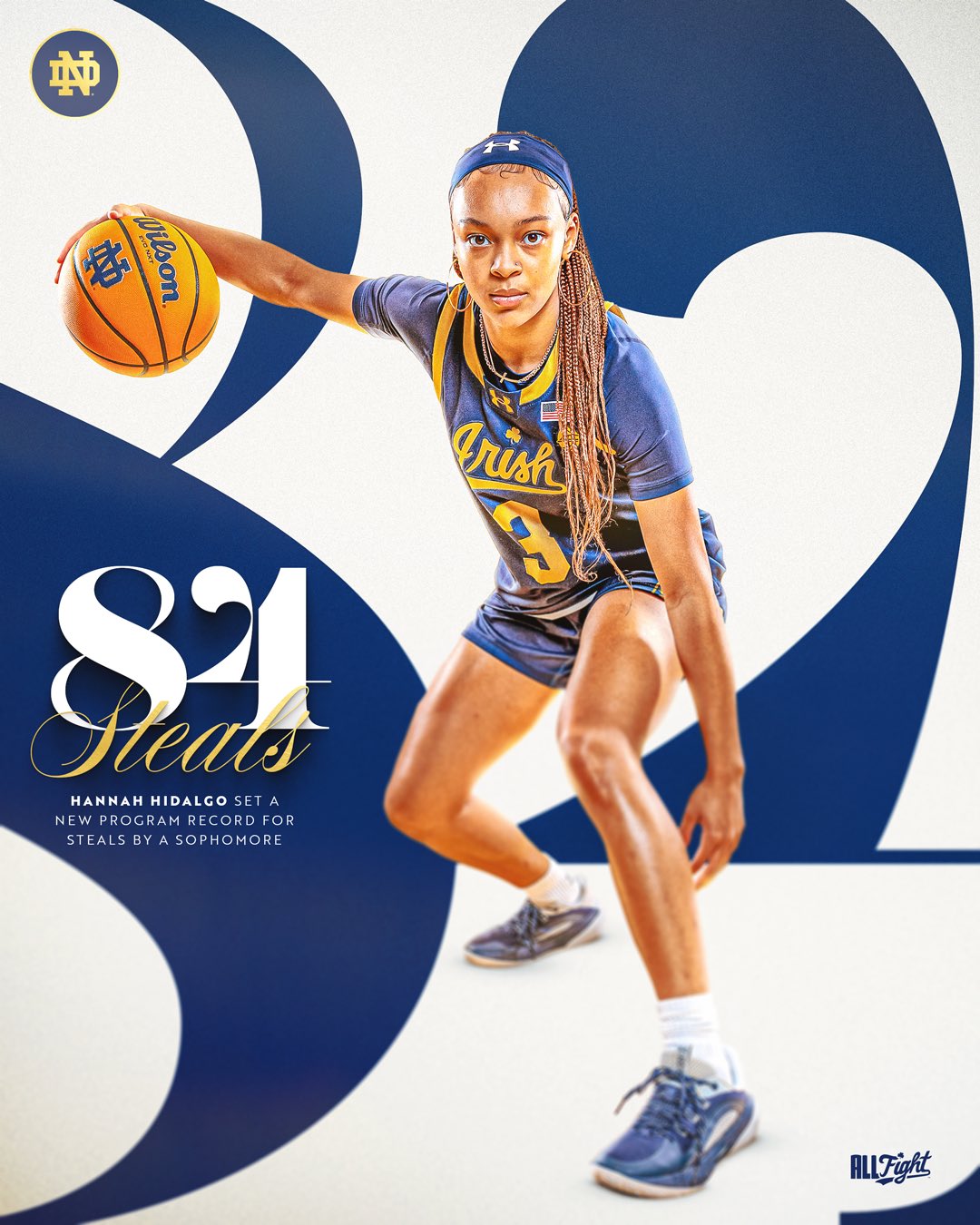 New single-season steals record for a Notre Dame sophomore