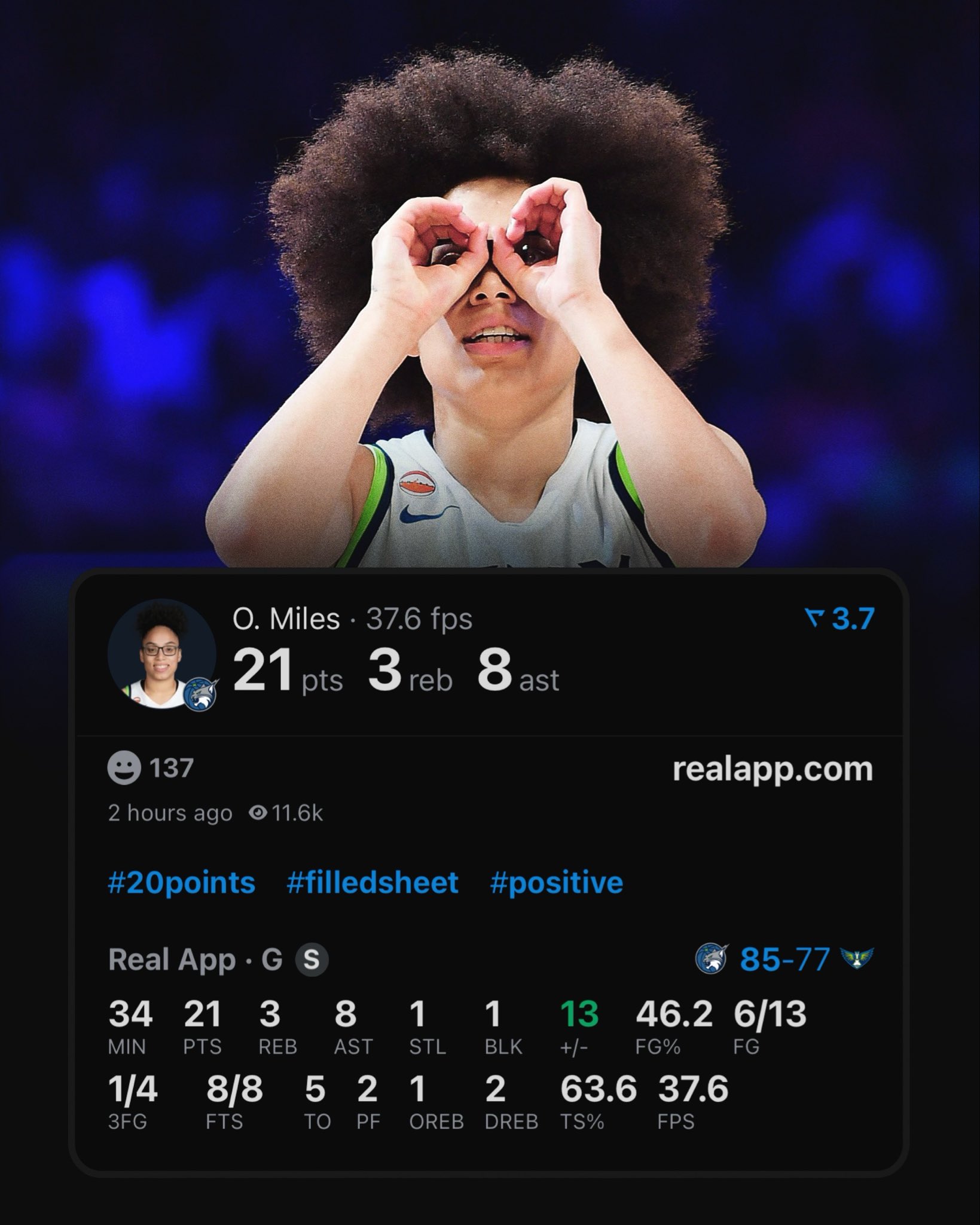 Fastest player in WNBA history to 350+ PTS & 100+ AST